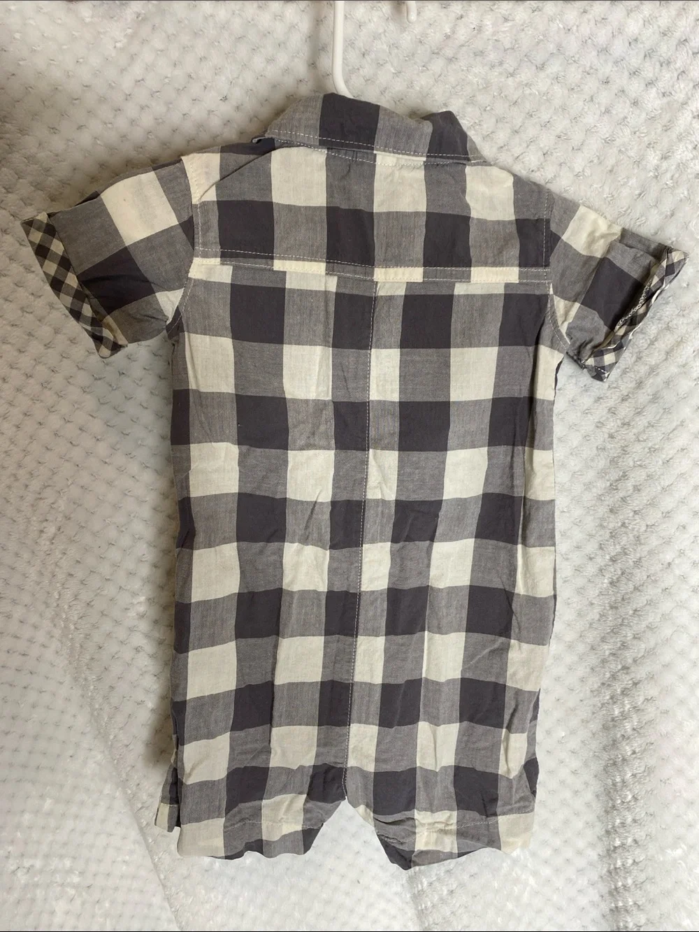 Carter's Short Sleeve Buffalo Check Plaid Romper Outfit